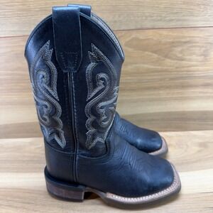 Cody James Western Boots Toddler Boys 9 Black Leather Square Toe Cowboy
